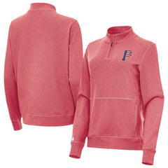 Pittsburgh Pirates Antigua Women's Crush Stars and Stripes Team Logo Quarter-Zip Pullover Top - MLB