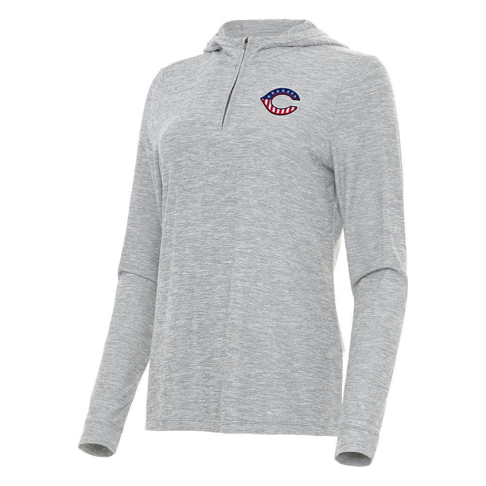 Cincinnati Reds Antigua Women's Daybreak Quarter-Zip Hoodie - MLB
