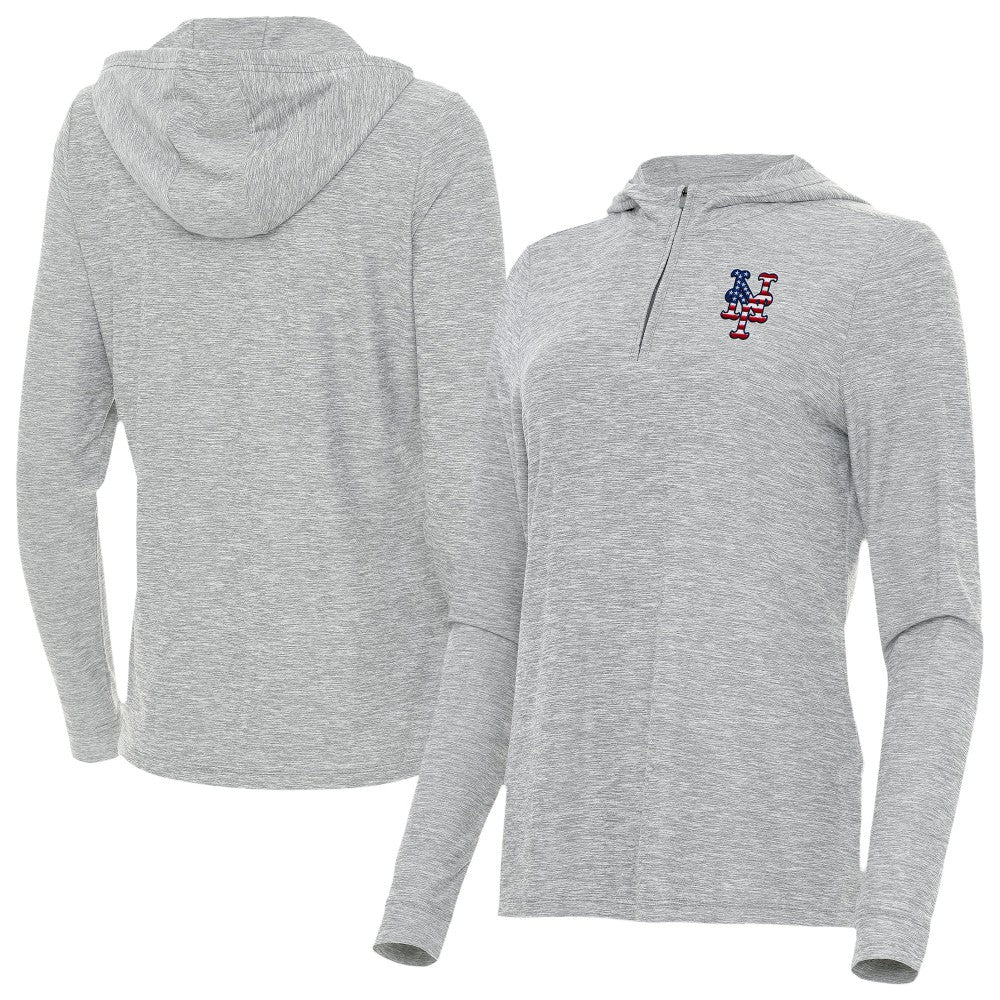 New York Mets Antigua Women's Daybreak Quarter-Zip Hoodie - MLB