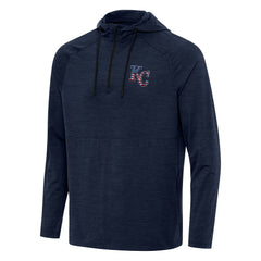 Kansas City Royals Antigua Spikes Stars and Stripes Team Logo Quarter-Zip Pullover Hoodie - MLB