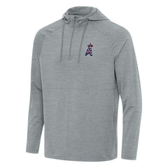 Los Angeles Angels Antigua Spikes Stars and Stripes Team Logo Quarter-Zip Pullover Hoodie - MLB