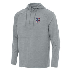 New York Mets Antigua Spikes Stars and Stripes Team Logo Quarter-Zip Pullover Hoodie - MLB
