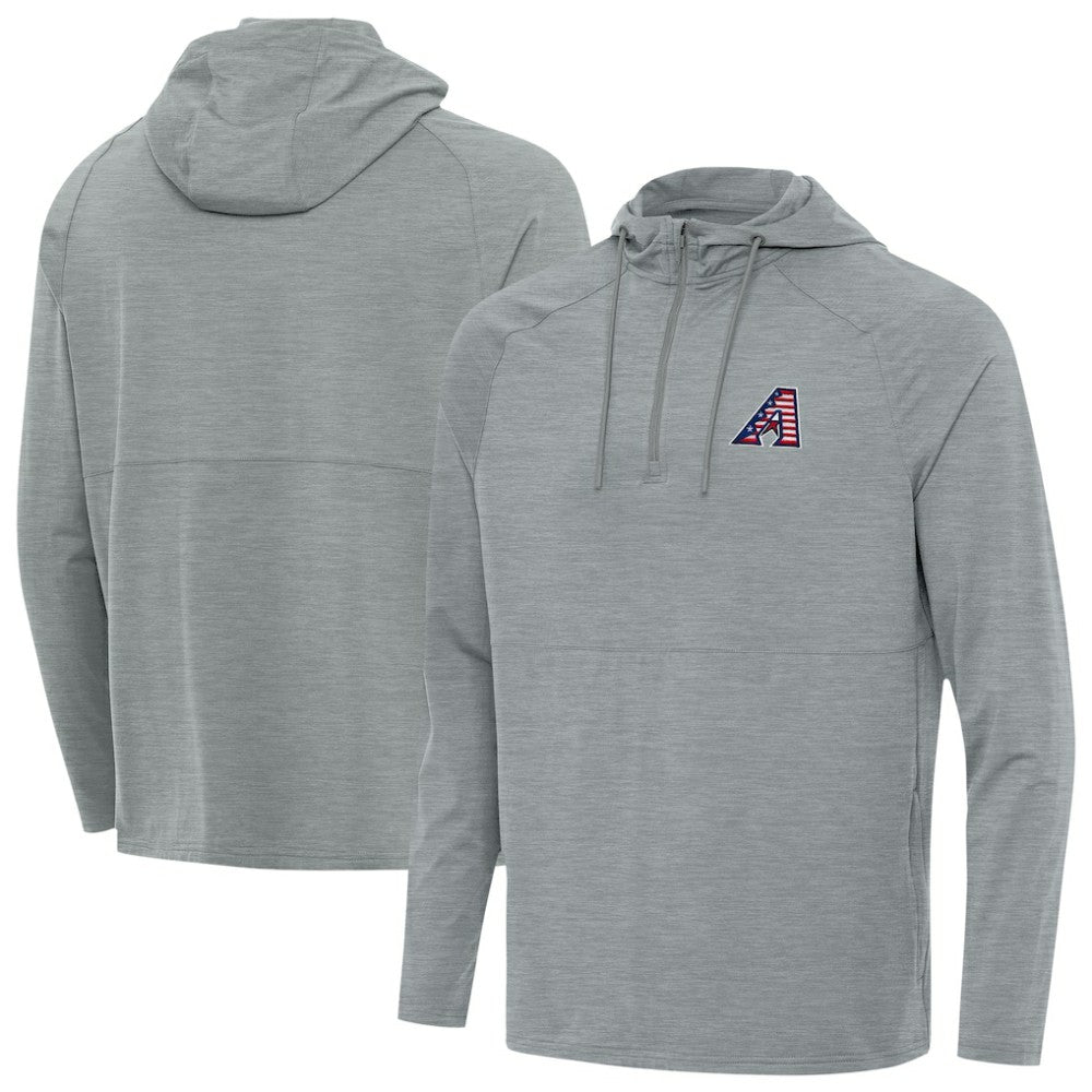 Arizona Diamondbacks Antigua Spikes Stars and Stripes Team Logo Quarter-Zip Pullover Hoodie - MLB