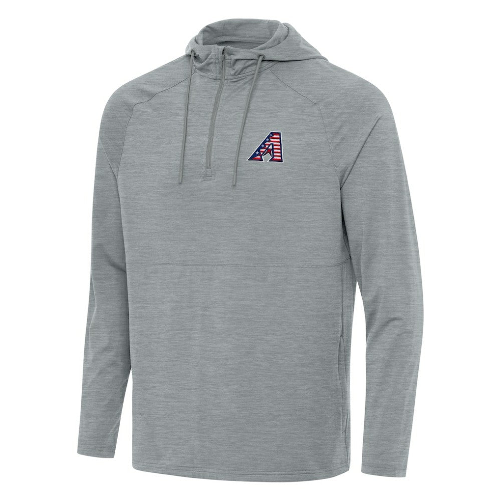 Arizona Diamondbacks Antigua Spikes Stars and Stripes Team Logo Quarter-Zip Pullover Hoodie - MLB