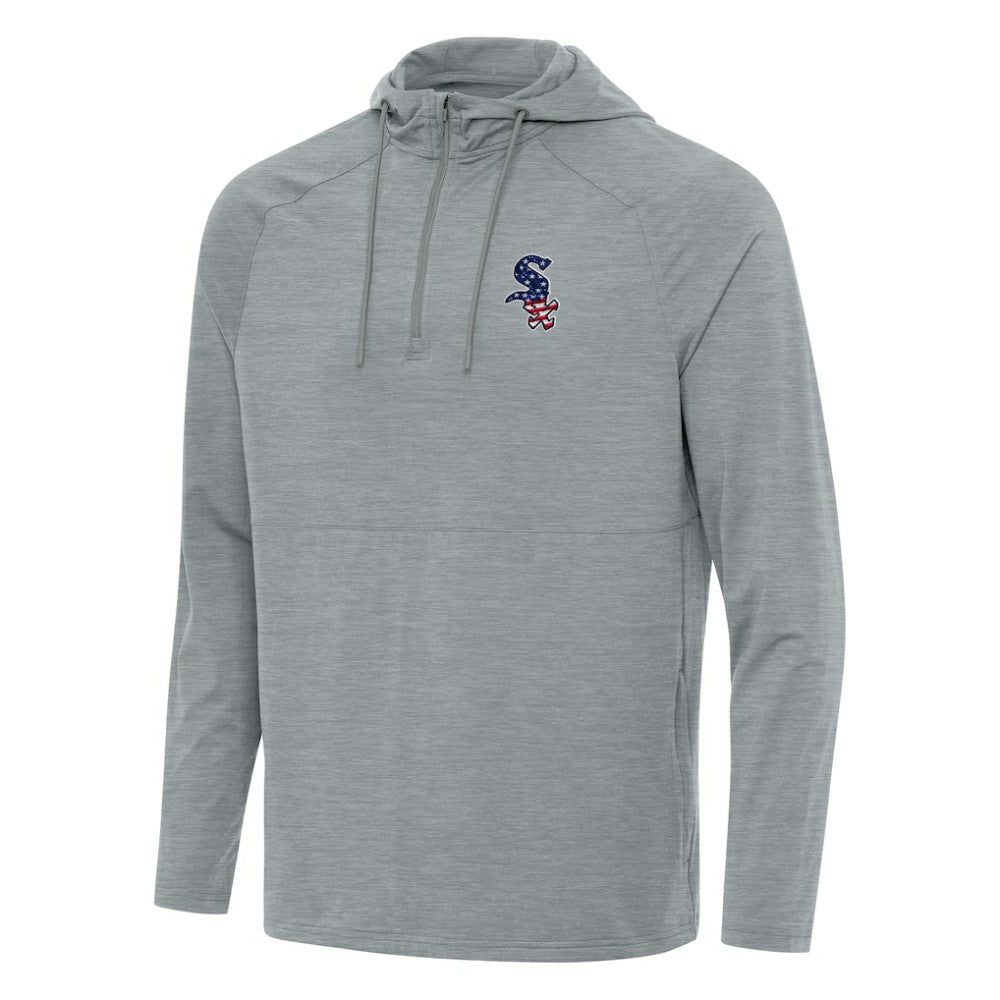 Chicago White Sox Antigua Spikes Stars and Stripes Team Logo Quarter-Zip Pullover Hoodie - MLB