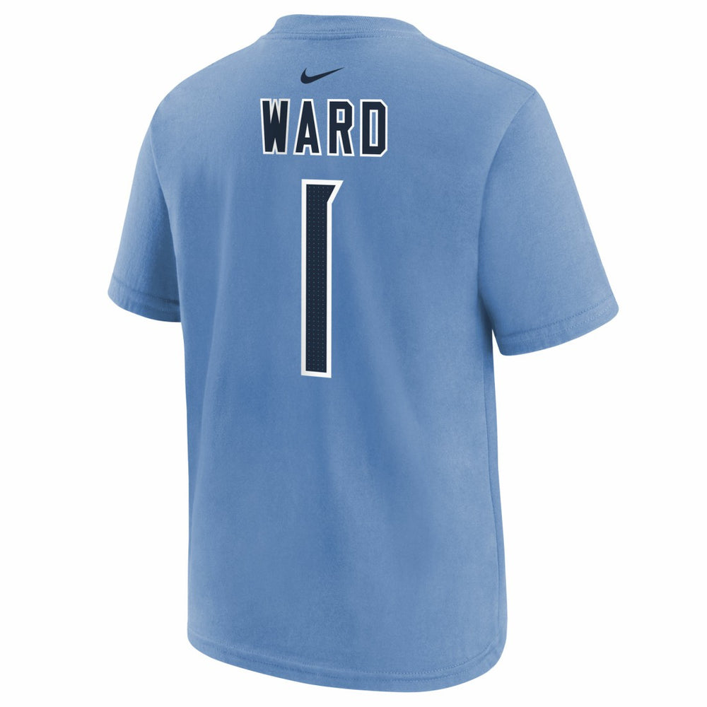 Cam Ward Tennessee Titans Youth 2025 NFL Draft First Round Pick Name & Number T-Shirt Navy | Nike for Sale
