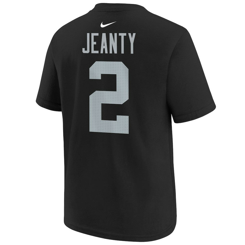 Ashton Jeanty Las Vegas Raiders Youth 2025 NFL Draft First Round Pick Name & Number T-Shirt Black | Nike for Sale