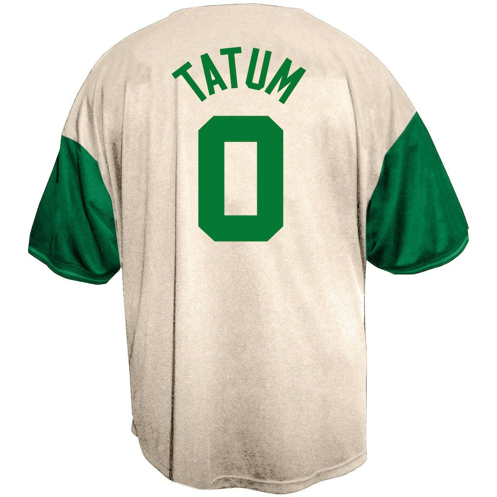 Jayson Tatum Boston Celtics Baseball Jersey Cream - NBA