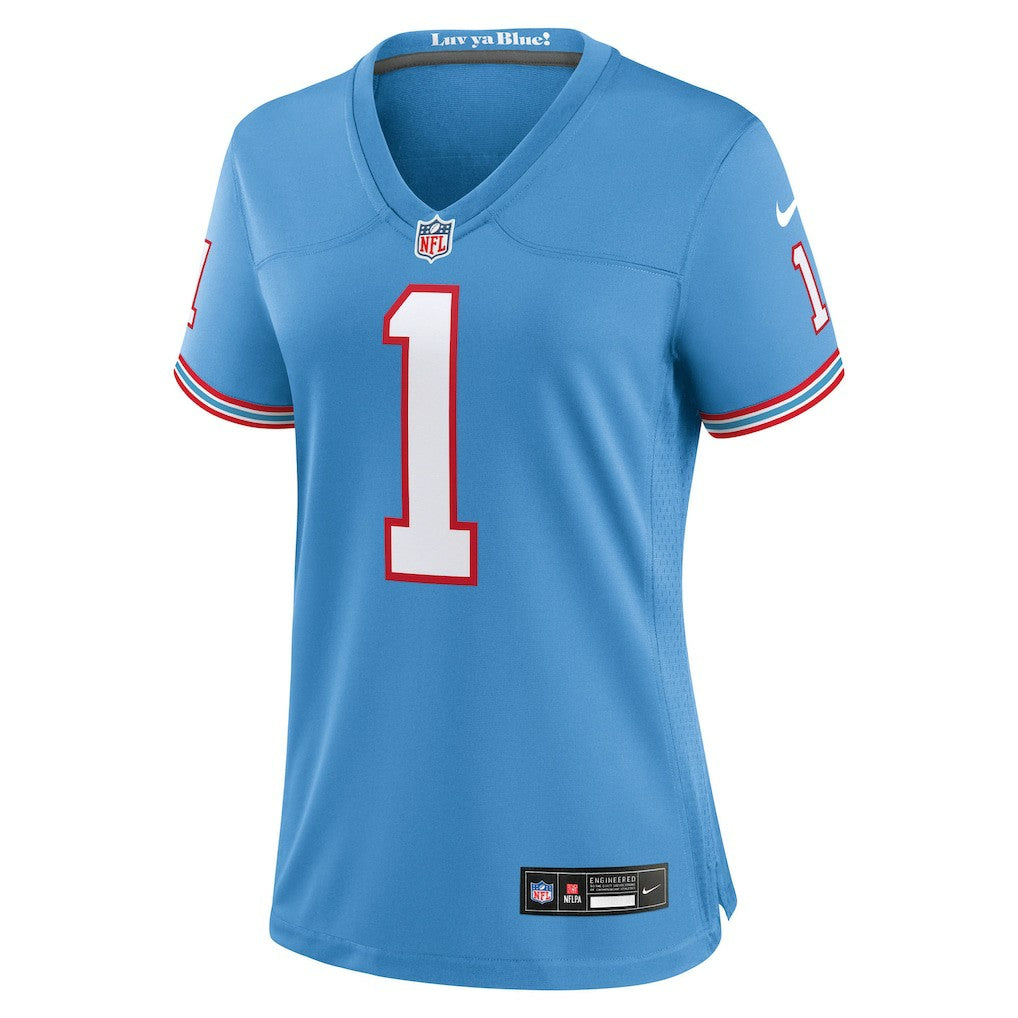 Cam Ward Tennessee Titans Women's 2025 NFL Draft 2nd Alternate Game Jersey Light Blue | Nike for Sale