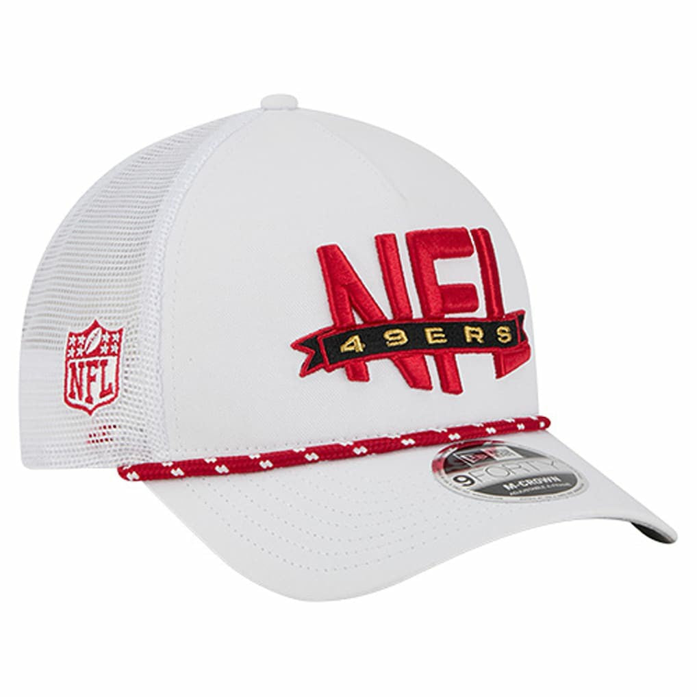 San Francisco 49ers New Era NFL 9FORTY A-Frame M-Crown Adjustable Trucker Hat White | NFL