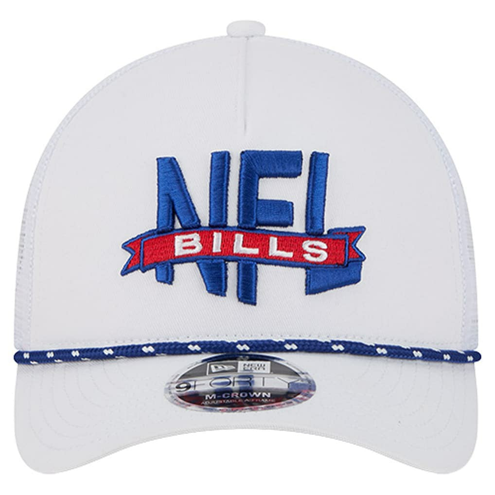 Buffalo Bills New Era NFL 9FORTY A-Frame M-Crown Adjustable Trucker Hat White | NFL