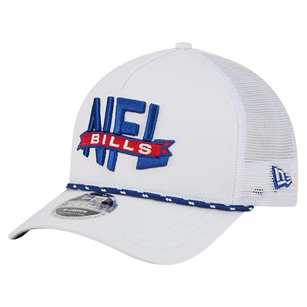 Buffalo Bills New Era NFL 9FORTY A-Frame M-Crown Adjustable Trucker Hat White | NFL