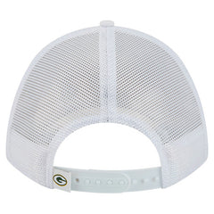 Green Bay Packers New Era NFL 9FORTY A-Frame M-Crown Adjustable Trucker Hat White | NFL