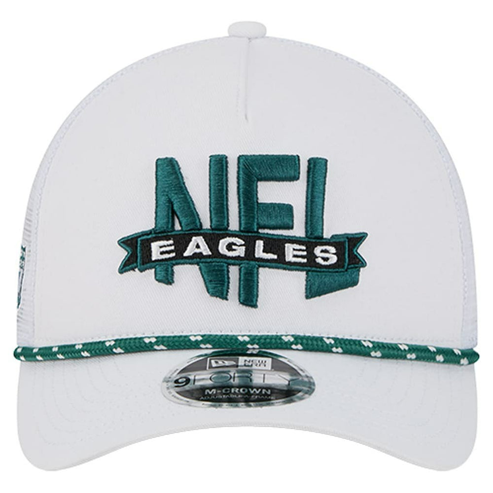 Philadelphia Eagles New Era NFL 9FORTY A-Frame M-Crown Adjustable Trucker Hat White | NFL