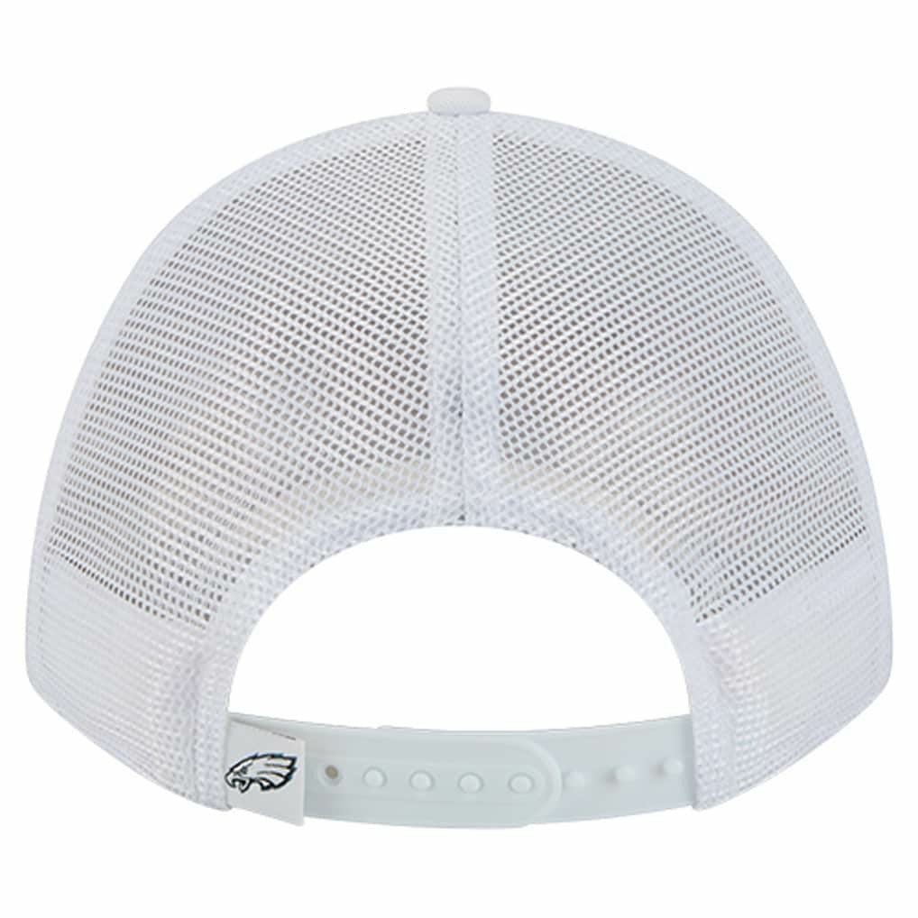 Philadelphia Eagles New Era NFL 9FORTY A-Frame M-Crown Adjustable Trucker Hat White | NFL