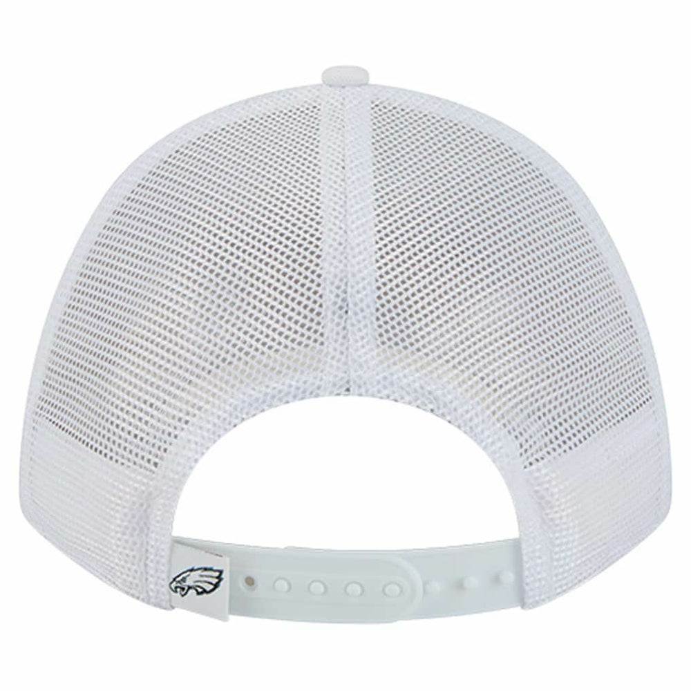 Philadelphia Eagles New Era NFL 9FORTY A-Frame M-Crown Adjustable Trucker Hat White | NFL
