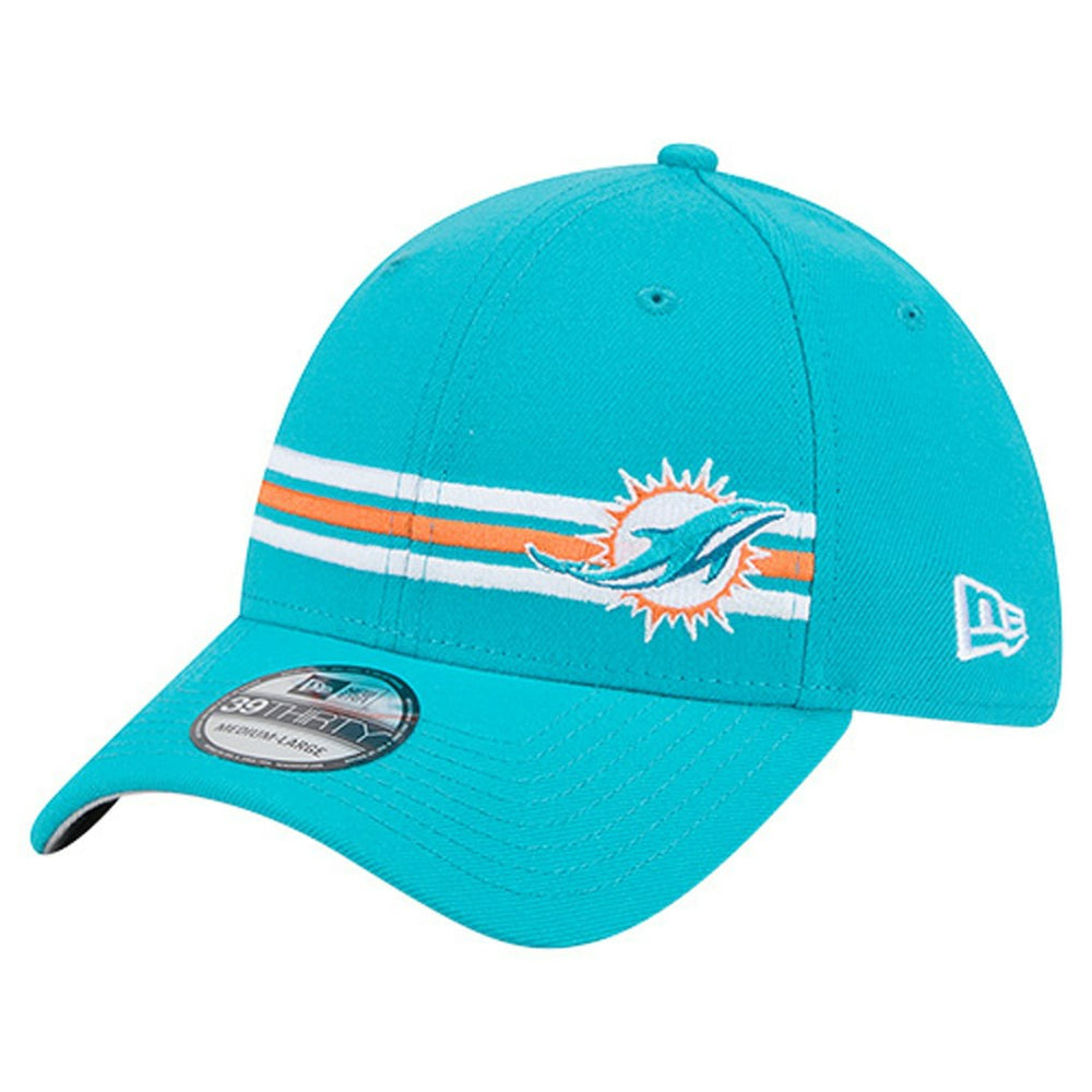 Miami Dolphins New Era Stripes 39THIRTY Flex Hat Aqua | NFL