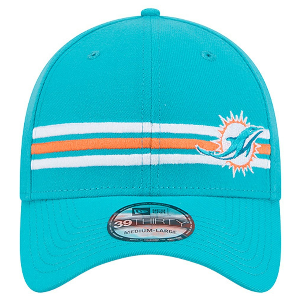 Miami Dolphins New Era Stripes 39THIRTY Flex Hat Aqua | NFL