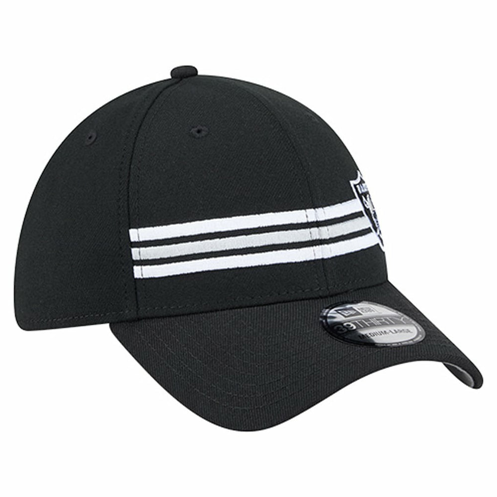 Las Vegas Raiders New Era Stripes 39THIRTY Flex Hat Black | NFL