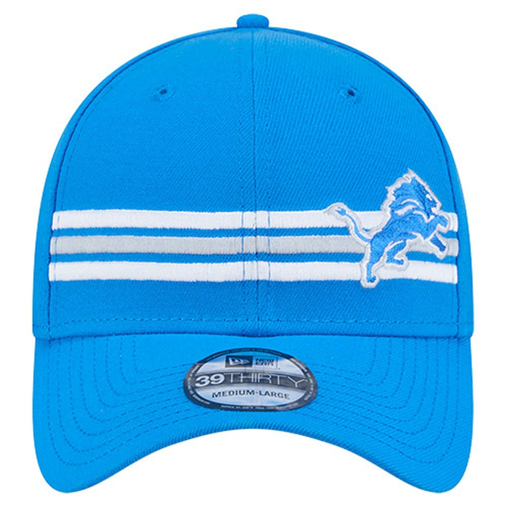 Detroit Lions New Era Stripes 39THIRTY Flex Hat Blue | NFL