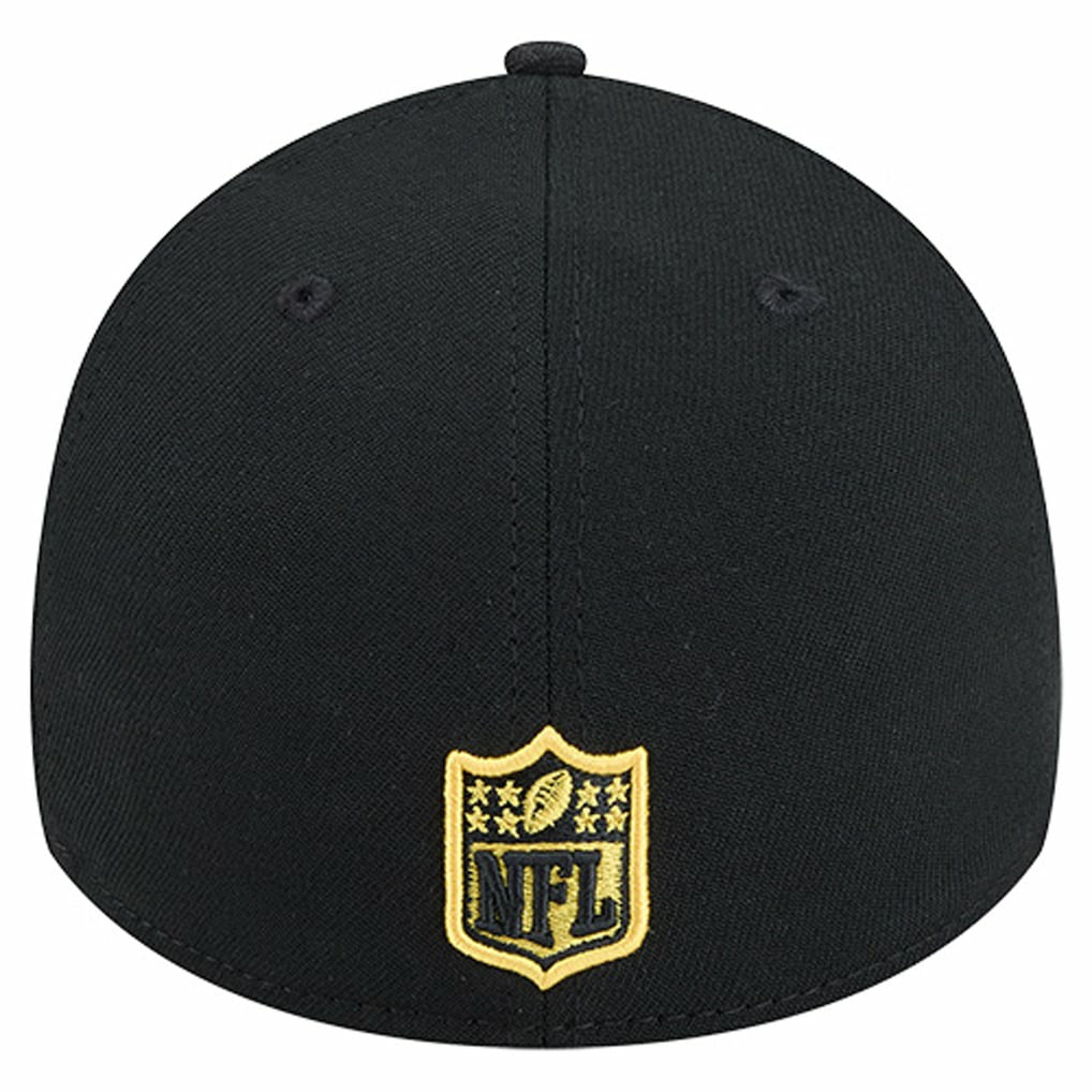 Pittsburgh Steelers New Era Stripes 39THIRTY Flex Hat Black | NFL