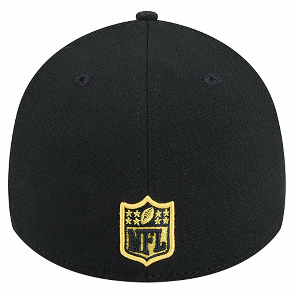 Pittsburgh Steelers New Era Stripes 39THIRTY Flex Hat Black | NFL