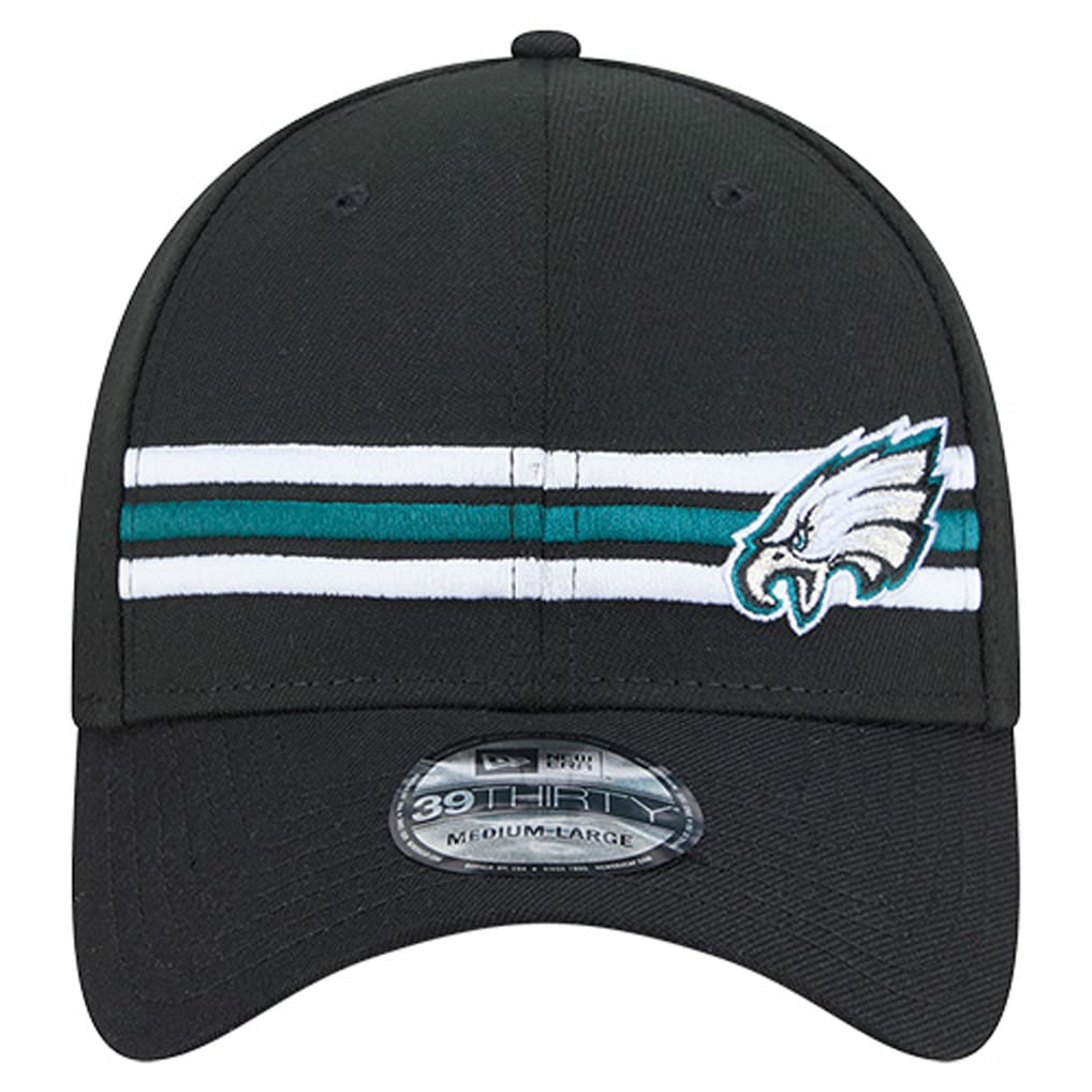 Philadelphia Eagles New Era Stripes 39THIRTY Flex Hat Black | NFL