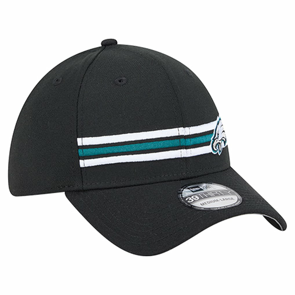 Philadelphia Eagles New Era Stripes 39THIRTY Flex Hat Black | NFL
