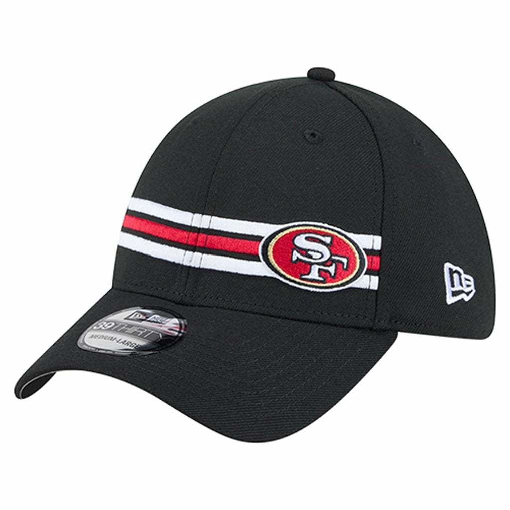 San Francisco 49ers New Era Stripes 39THIRTY Flex Hat Black | NFL