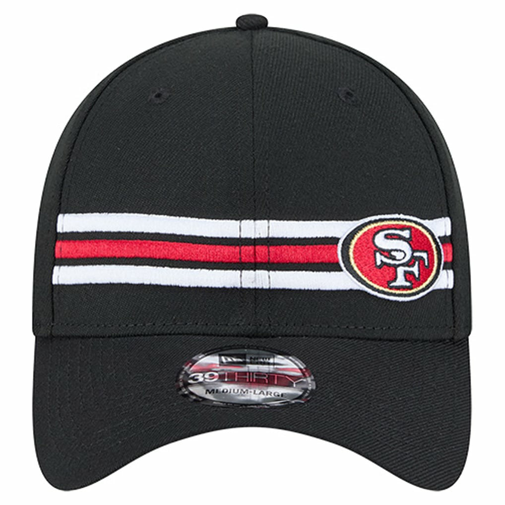 San Francisco 49ers New Era Stripes 39THIRTY Flex Hat Black | NFL
