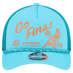 Miami Dolphins New Era Gas Station 9FORTY A-Frame M-Crown Adjustable Trucker Hat Aqua | NFL