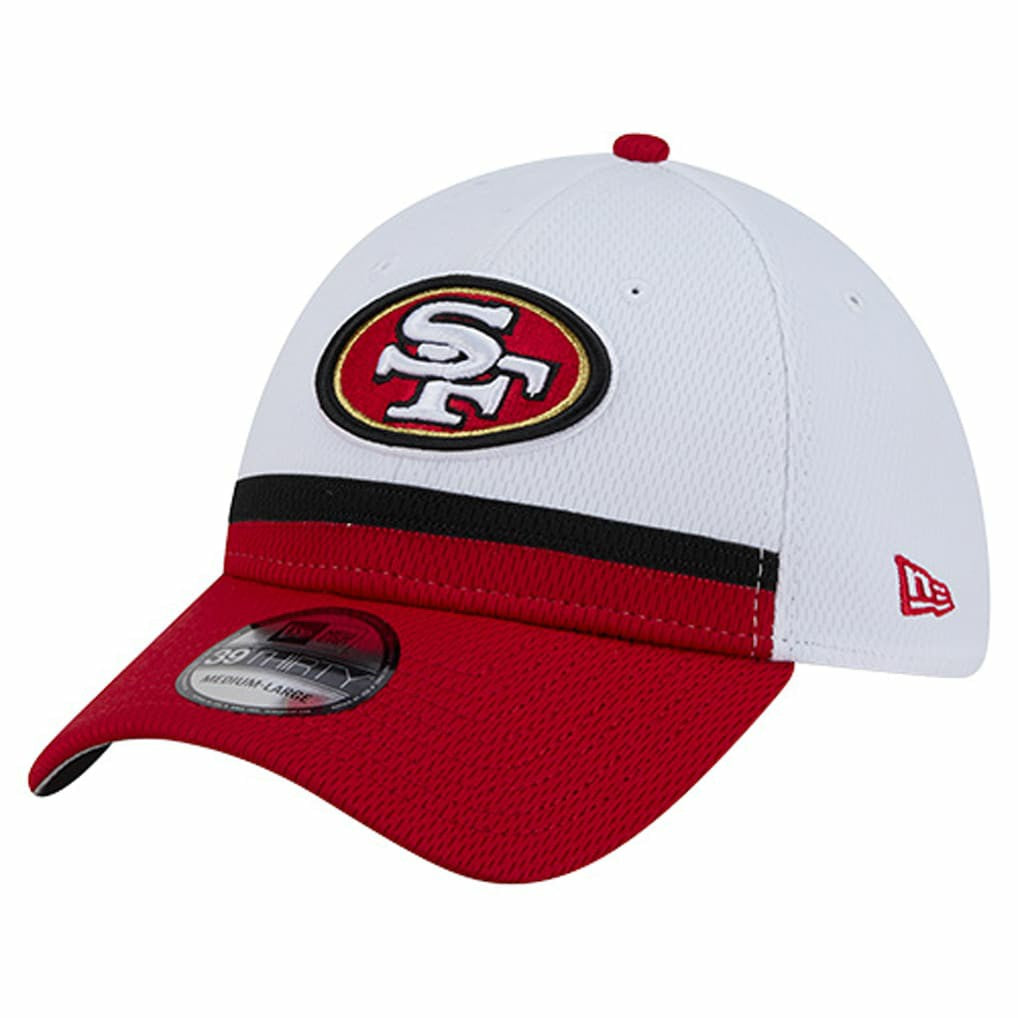 San Francisco 49ers New Era Dashmark Rays 39THIRTY Flex Hat White/Scarlet | NFL