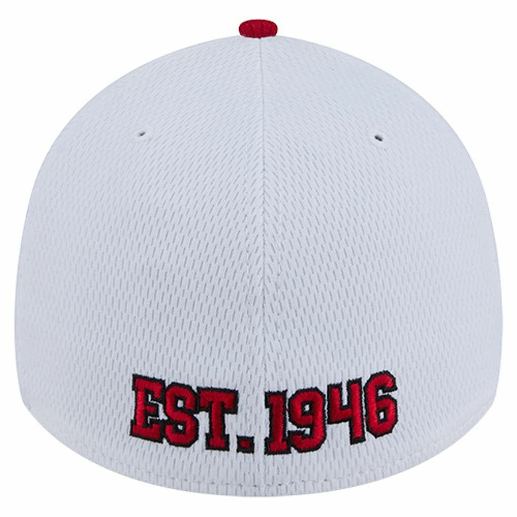 San Francisco 49ers New Era Dashmark Rays 39THIRTY Flex Hat White/Scarlet | NFL