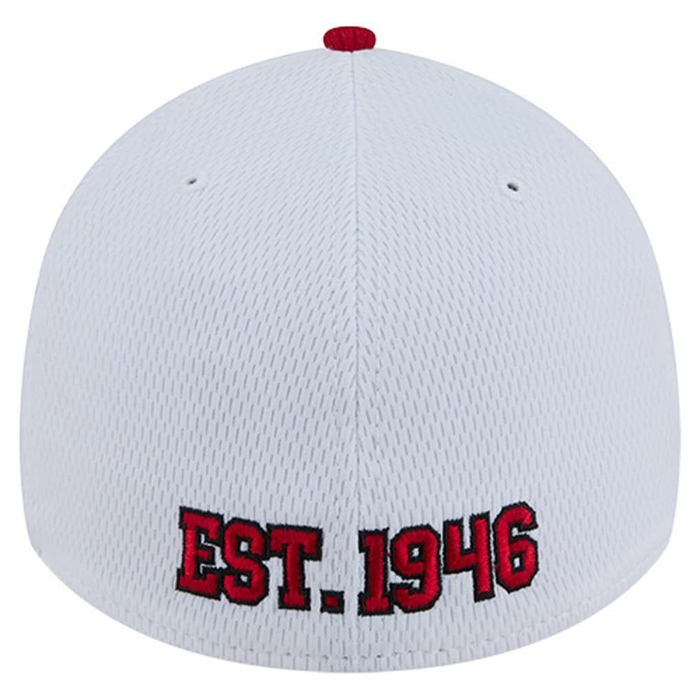 San Francisco 49ers New Era Dashmark Rays 39THIRTY Flex Hat White/Scarlet | NFL
