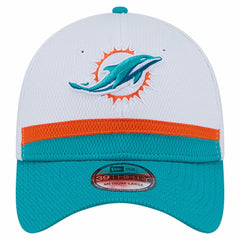 Miami Dolphins New Era Dashmark Rays 39THIRTY Flex Hat White/Aqua | NFL