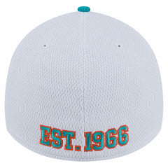 Miami Dolphins New Era Dashmark Rays 39THIRTY Flex Hat White/Aqua | NFL