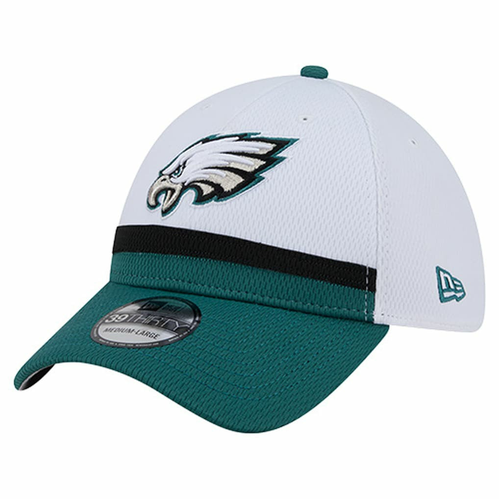 Philadelphia Eagles New Era Dashmark Rays 39THIRTY Flex Hat White/Midnight Green | NFL
