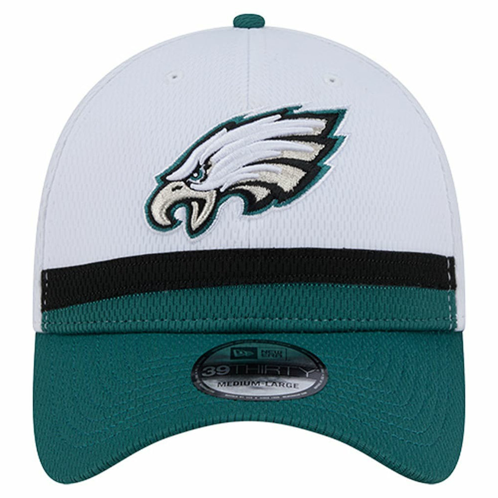 Philadelphia Eagles New Era Dashmark Rays 39THIRTY Flex Hat White/Midnight Green | NFL
