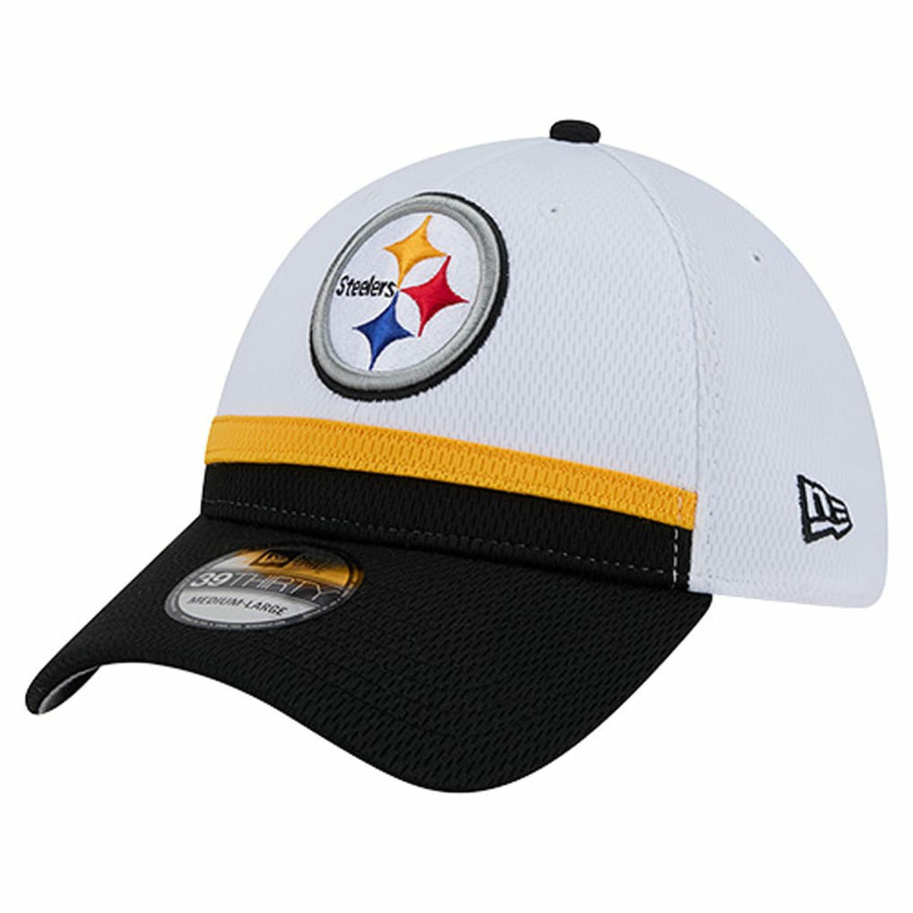 Pittsburgh Steelers New Era Dashmark Rays 39THIRTY Flex Hat White/Black | NFL
