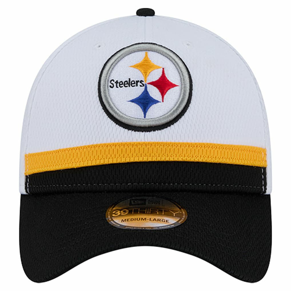 Pittsburgh Steelers New Era Dashmark Rays 39THIRTY Flex Hat White/Black | NFL