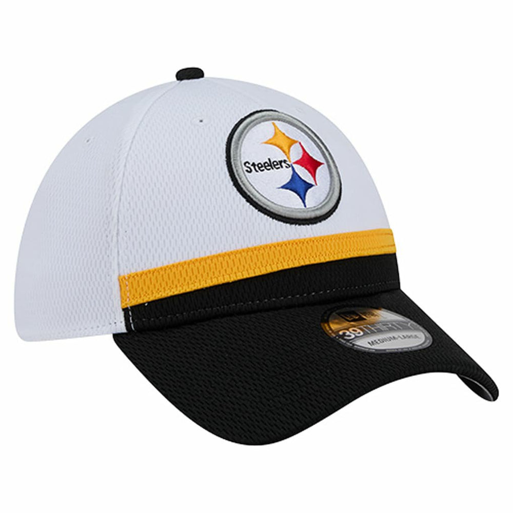 Pittsburgh Steelers New Era Dashmark Rays 39THIRTY Flex Hat White/Black | NFL