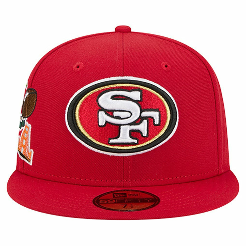 San Francisco 49ers New Era Group Chat 59FIFTY Fitted Hat Scarlet | NFL