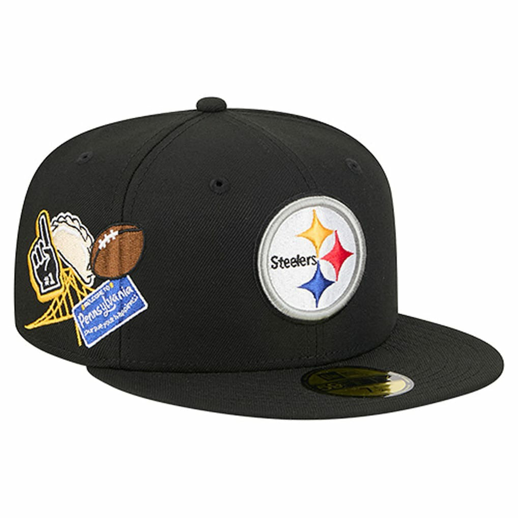 Pittsburgh Steelers New Era Group Chat 59FIFTY Fitted Hat Black | NFL