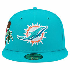 Miami Dolphins New Era Group Chat 59FIFTY Fitted Hat Aqua | NFL