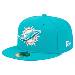 Miami Dolphins New Era Group Chat 59FIFTY Fitted Hat Aqua | NFL
