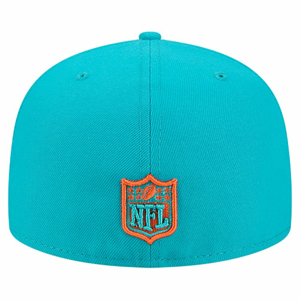 Miami Dolphins New Era Group Chat 59FIFTY Fitted Hat Aqua | NFL