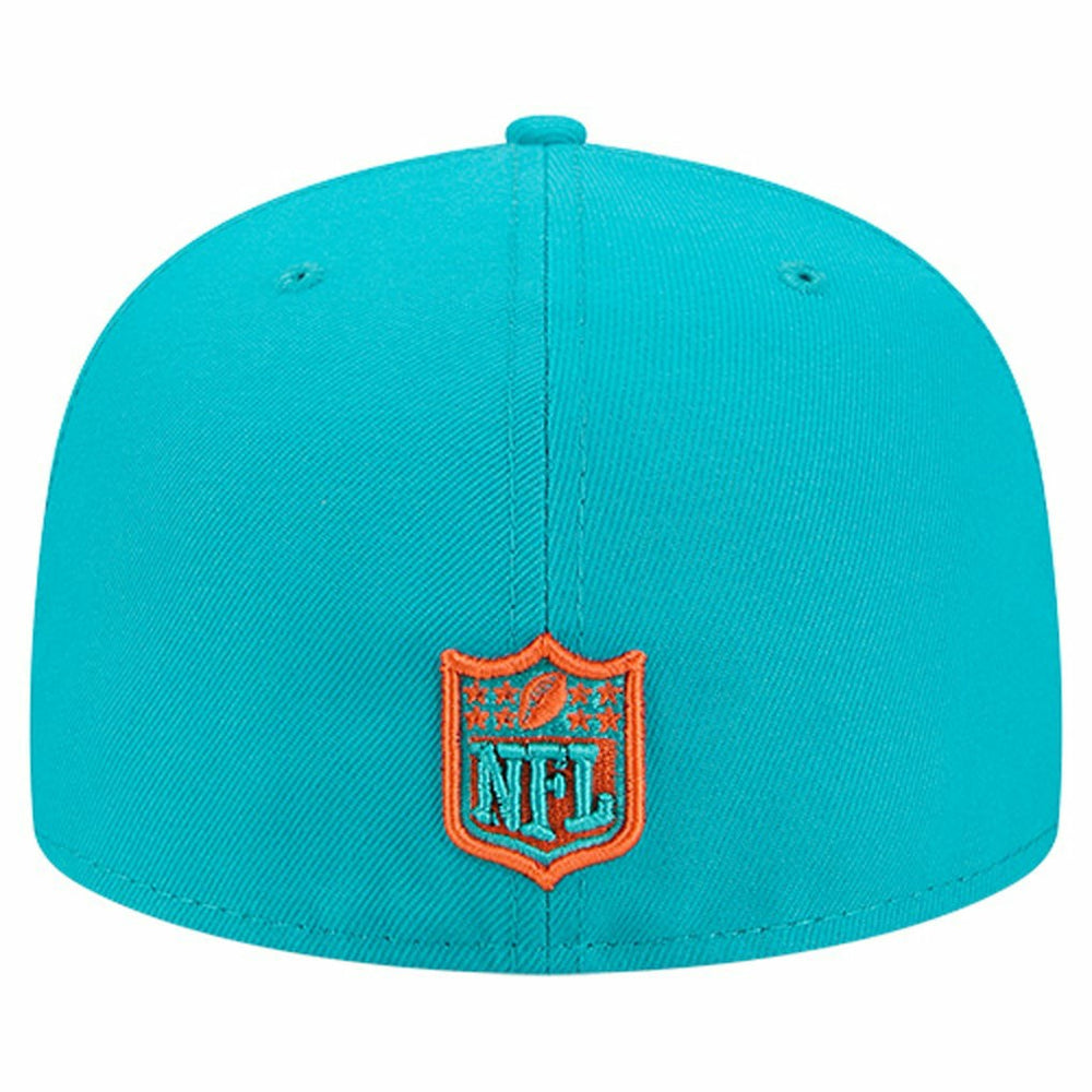 Miami Dolphins New Era Group Chat 59FIFTY Fitted Hat Aqua | NFL