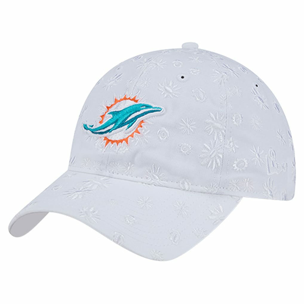 Miami Dolphins New Era Women's Floral 9TWENTY Adjustable Hat White | NFL