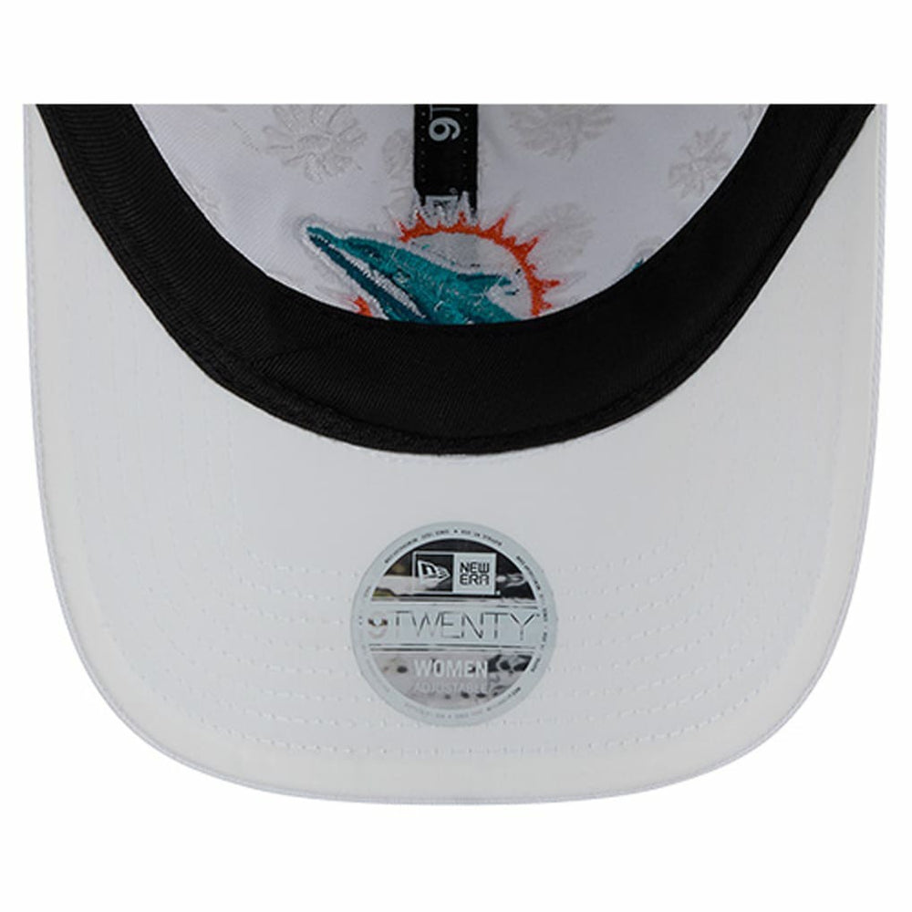 Miami Dolphins New Era Women's Floral 9TWENTY Adjustable Hat White | NFL