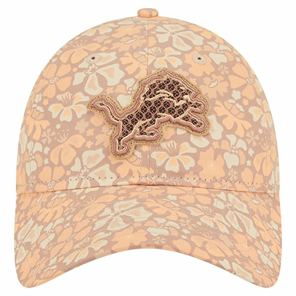 Detroit Lions New Era Women's Floral 9TWENTY Adjustable Hat Tan | NFL